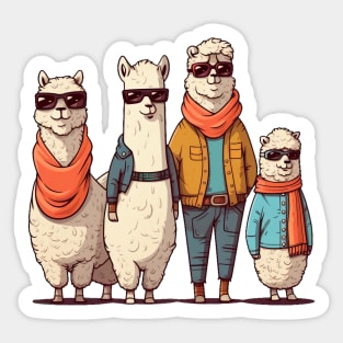 Alpaca Family Road Trip Sticker